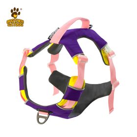 Dog Night Reflective Training Vest Chest Strap (Option: Grape Purple-M)