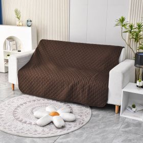 Pet Warm Waterproof Brushed Sofa Cushion (Option: Brown-210x260cm)